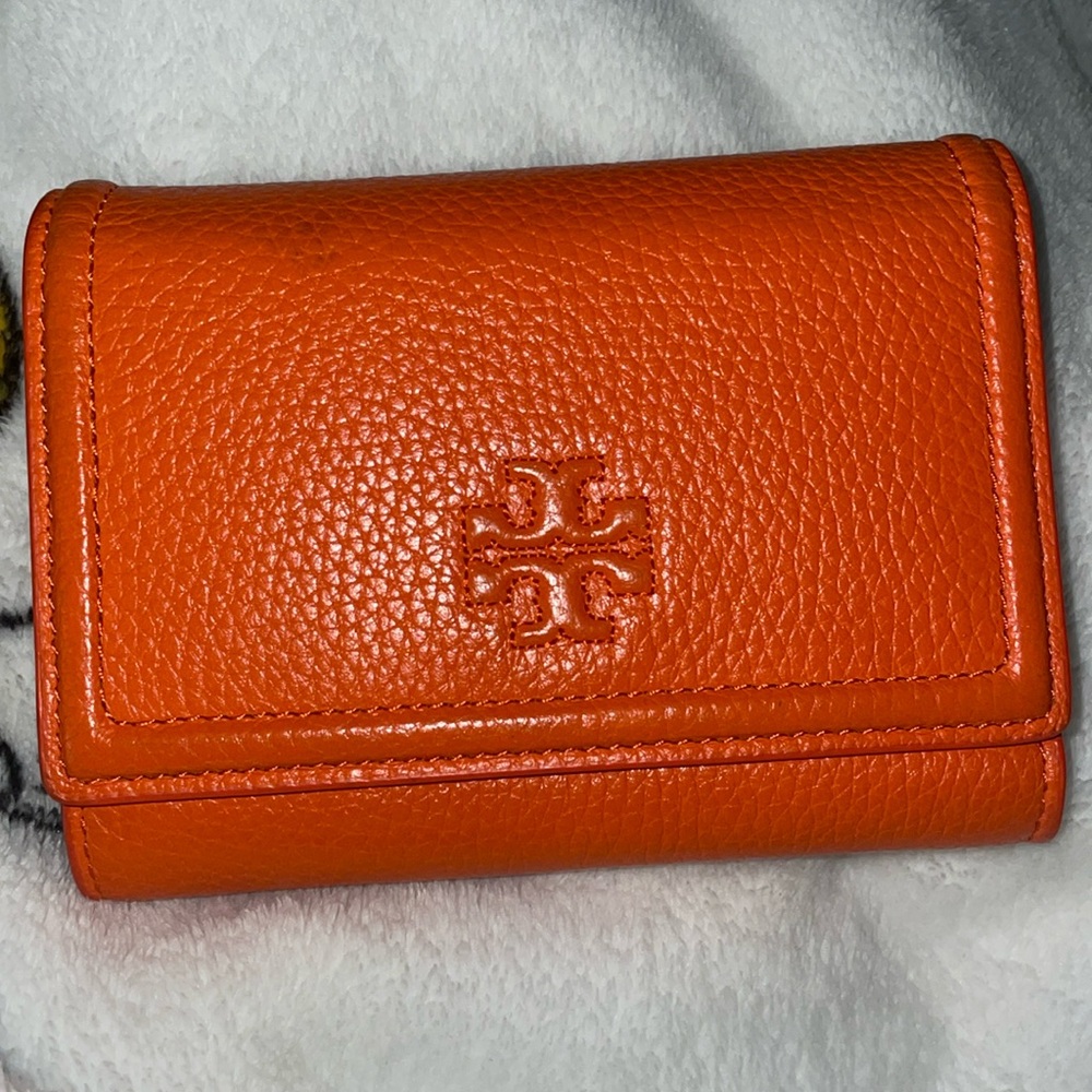 Tory Burch Orange Leather Wallet